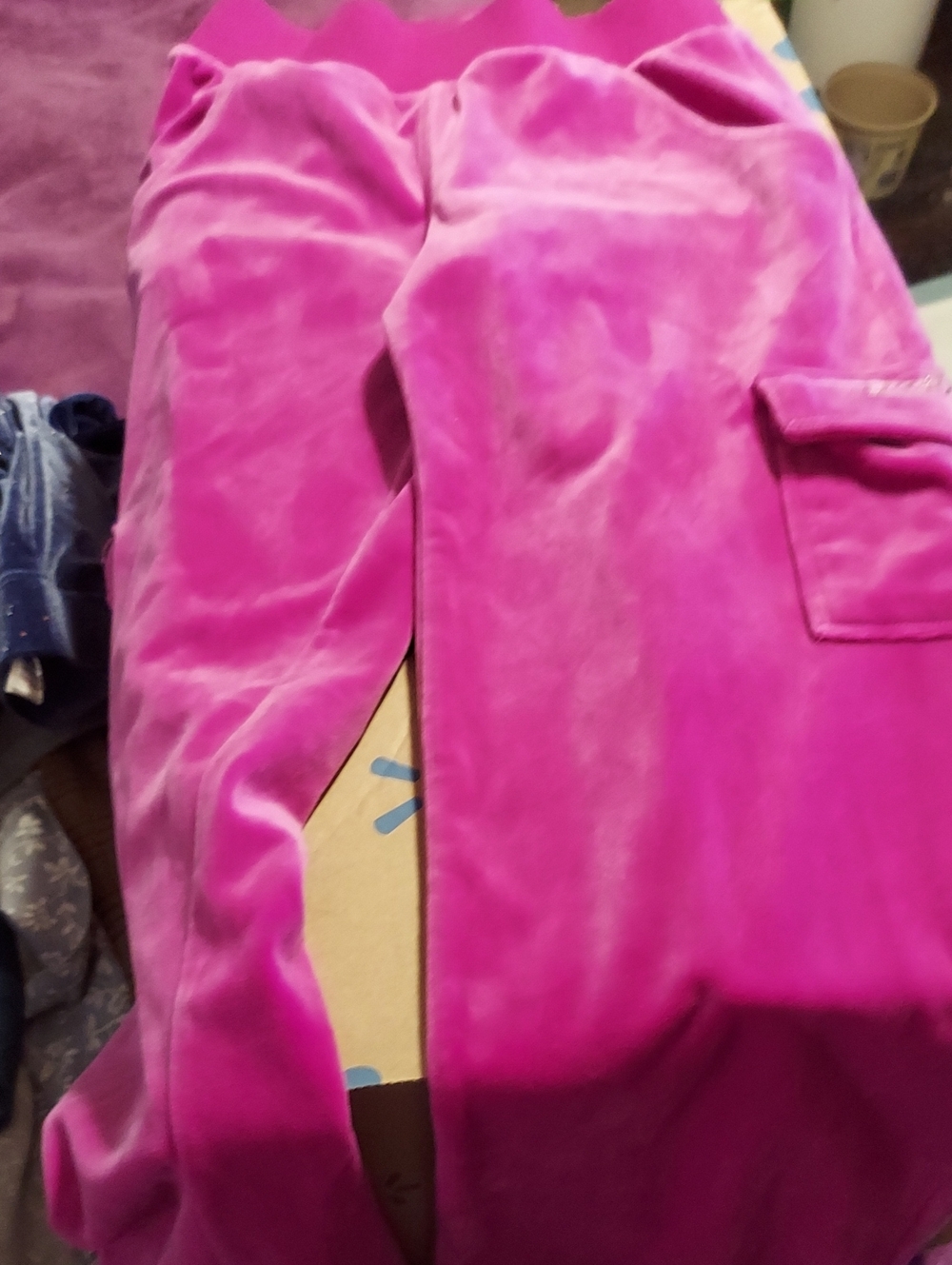Justice Pink Velour Cargo Joggers